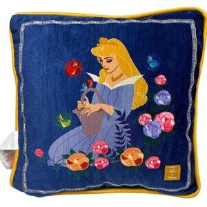 Disney Sleeping Beauty Pillow Princess Aurora Blue Embroidered by Ashley Taylor